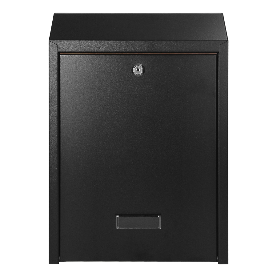 FIJI pass-through mailbox with cylinder lock, black